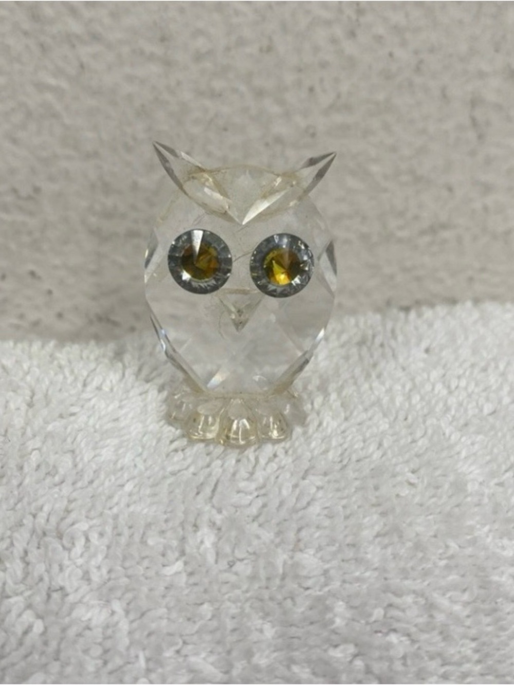 Authentic Retired Swarovski Owl Mini Feathered Crystal Collectible Luxury